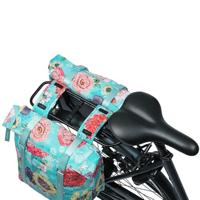 Basil bloom field dubbele fietstas - waterdicht, gerecycled pet - 28-35l - sky blue - thumbnail