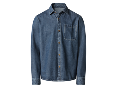 esmara Men Heren spijkerblouse (Blauw, XL (43/44))