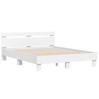 Bedframe met hoofdeinde en LED wit 140x190 cm - thumbnail