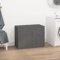 Wasmand 88,5x44x66 cm massief grenenhout grijs - thumbnail