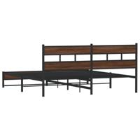 Bedframe zonder matras metaal bruin eikenkleur 180x200 cm - thumbnail
