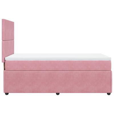 Boxspring met matras fluweel roze 140x190 cm