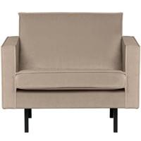 WOOOD Fauteuil 'Rodeo' Velvet, kleur Khaki - thumbnail