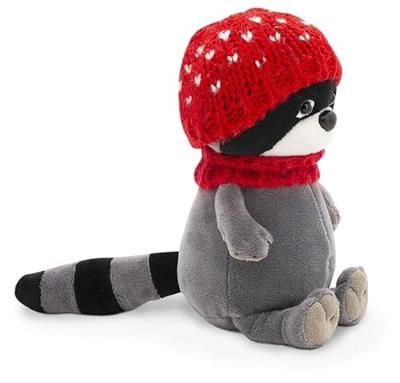 Orange Toys knuffel wasbeer met rode muts