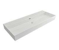 Wastafel Hangend Plieger Kansas 120x45cm zonder kraangaten met Overloop Wit - thumbnail