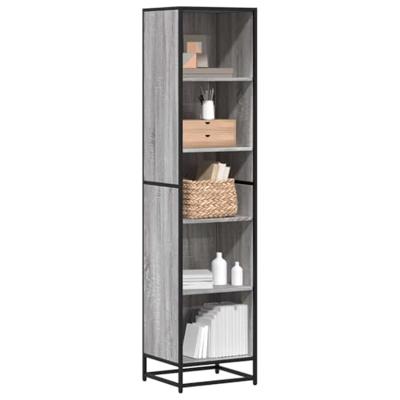 Boekenkast 40x35x170,5 cm bewerkt hout grijs sonoma eikenkleur