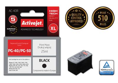 Activejet AC-40R inkt (vervanging voor Canon PG-40; Premium; 25 ml; zwart)