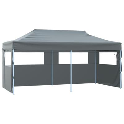 Partytent pop-up inklapbaar met zijwanden 3x6 m antraciet
