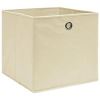 VidaXL Opbergboxen 4 st 28x28x28 cm nonwoven stof crèmekleurig - thumbnail