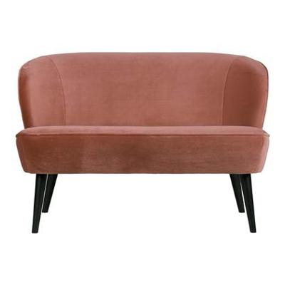 WOOOD Bankje 'Sara' Velvet 110cm, kleur Oudroze