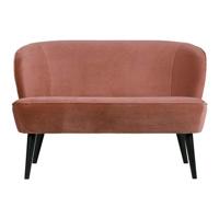 WOOOD Bankje 'Sara' Velvet 110cm, kleur Oudroze - thumbnail