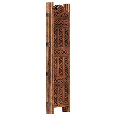 Kamerscherm 5 panelen handgesneden 200x165 cm mangohout bruin