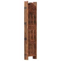 Kamerscherm 5 panelen handgesneden 200x165 cm mangohout bruin - thumbnail