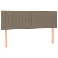 Hoofdbord LED 144x5x78/88 cm stof taupe - thumbnail
