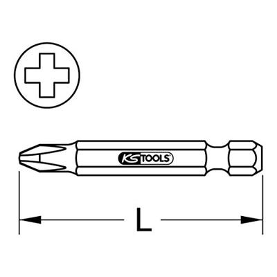 KS Tools 911.7530 9117530 Kruis-bit PH 1 Vernikkeld E 6.3 1 stuk(s)