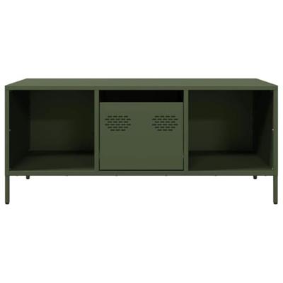 Salontafel 101,5x50x43,5 cm koudgewalst staal olijfgroen