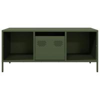 Salontafel 101,5x50x43,5 cm koudgewalst staal olijfgroen - thumbnail