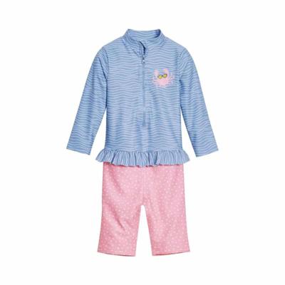 Playshoes zwempak lange mouw Krab Blauw Roze-74-80