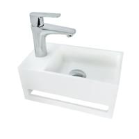 Fontein BWS Veroni met Handdoekhouder Solid Surface Mat Wit (kraangat links) - thumbnail
