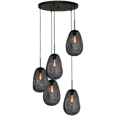 Masterlight Vide hanglampLava 5x smoke glas Ø 22,5cm - 2762-05-50-5-05-60