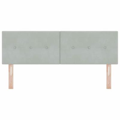 Hoofdbord met LED en knopen 80 cm fluweel lichtgrijs