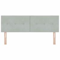 Hoofdbord met LED en knopen 80 cm fluweel lichtgrijs - thumbnail