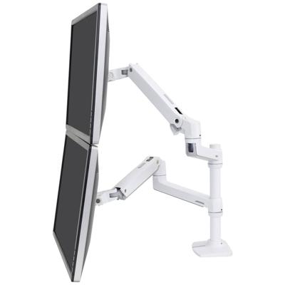 Ergotron LX Dual Arm Stacking Desk Mount Monitor-tafelbeugel Aantal monteerbare displays: 2 Display(s) 38,1 cm (15) - 61 cm (24) Wit In hoogte verstelbaar,