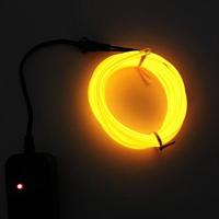 Flexibele LED licht EL Wire string strip touw Glow decor Neon Lamp USB controlle 3M energiebesparende masker glazen gloed lijn F277 (geel licht) - thumbnail