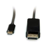 Value 11.99.5845 USB-C-displaykabel USB-C / DisplayPort Adapterkabel USB-C stekker, DisplayPort-stekker 1.00 m Zwart - thumbnail