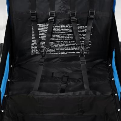 VidaXL Fietstrailer en kinderwagen 2-in-1 blauw en grijs