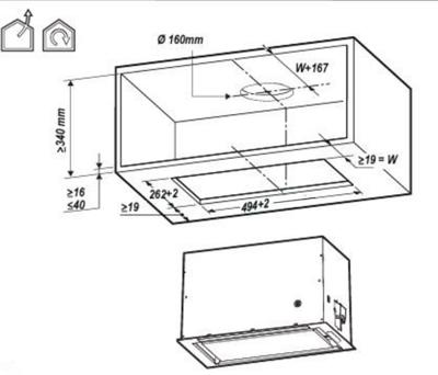 Elica LANE IX/A/52 Inbouw Roestvrijstaal 550 m³/uur