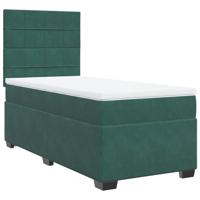 Boxspring met matras fluweel donkergroen 140x200 cm - thumbnail