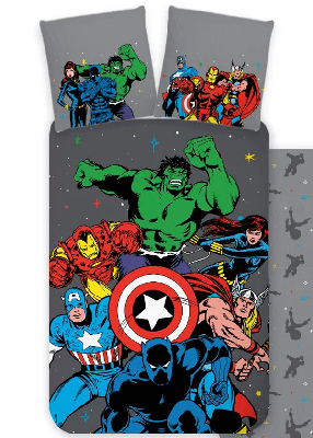 Marvel Avengers Dekbedovertrek Team grijs - 140 x 200 cm - 70 x 90 cm Marvel Avengers Dekbedovertrek Team grijs - 140 x 200 cm - 70 x 90 cm