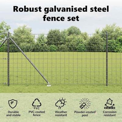 VidaXL Hek met paal grijs 1 x 10 m staal