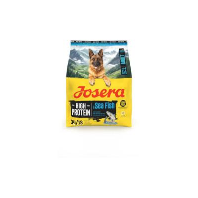 JOSERA Adult High Proteïne, zeevis (1 x 900 g) | Premium droogvoer voor volwassen en sportieve honden | zalm & zoete aardappel | graanvrij & eiwitrijk | L-carnitine & taurine | 1 stuk