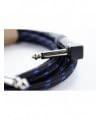 Cordial 14782 Jackplug Instrumenten Aansluitkabel [1x Jackplug male 6,3 mm (mono) - 1x Jackplug male 6,3 mm (mono)] 7.50 m Zwart, Blauw Textielmantel - thumbnail