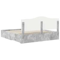 Bedframe met hoofdeinde Beton Grijs 200 x 200 cm Bewerkt hout - thumbnail