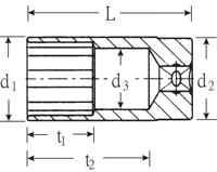 Stahlwille 46 A 5/16 02420020 Dubbel zeskant Dopsleutelinzetstuk 5/16 3/8 (10 mm) - thumbnail