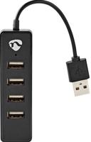 Nedis USB-Hub | USB-A Male | 4x USB A Female | 4-Poorts | 1 stuks - UHUBU2420BK - UHUBU2420BK - thumbnail