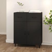 Dressoir 69,5x34x90 cm bewerkt hout zwart - thumbnail
