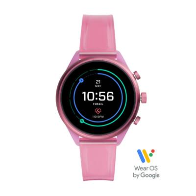 Horlogeband Smartwatch Fossil FTW6058 Silicoon Roze 18mm Horlogeband Smartwatch Fossil FTW6058 Silicoon Roze 18mm