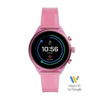 Horlogeband Smartwatch Fossil FTW6058 Silicoon Roze 18mm - thumbnail