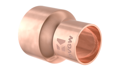 Kirchhoff Koper reduceerdoosje dubbel, blank, 22 mm x 15 mm, 2 sockets, (5240) - 989064017