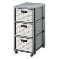 Rotho Country Design Ladekast met Wielen 3x18L Cappuccino - thumbnail