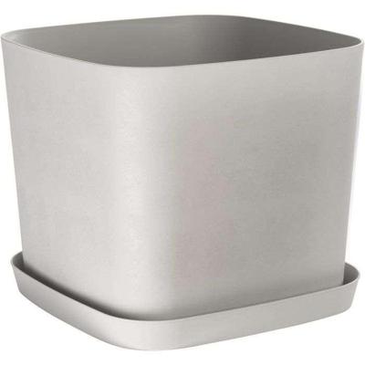 Vierkante bloempot - TUIN ID - Swing Square - 36 L - 40 x 40 x 32 cm - Witte steen