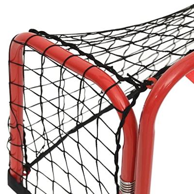 VidaXL Hockeydoel met net 68x32x47 cm staal en polyester rood en zwart