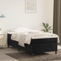 Boxspring met matras fluweel zwart 90x190 cm - thumbnail