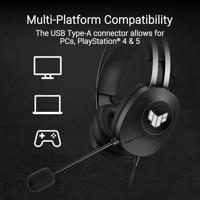 ASUS TUF Gaming H1 Gen II Headset Bedraad Hoofdband Gamen USB Type-A Zwart - thumbnail