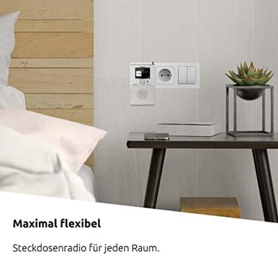 TechniSat DIGITRADIO FLEX 2 Stopcontactradio DAB+, VHF (FM) Bluetooth Incl. luidspreker, Wekfunctie Wit