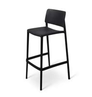 Stapelbare barkruk Nevada voor gebruik binnen of buiten kleur Zwart - thumbnail